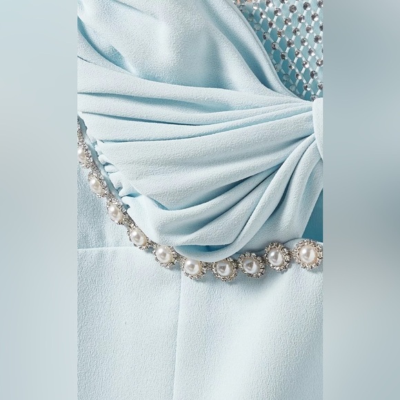 Self-Portrait blue Crepe Diamante Midi Dress NWT - Picture 6 of 11